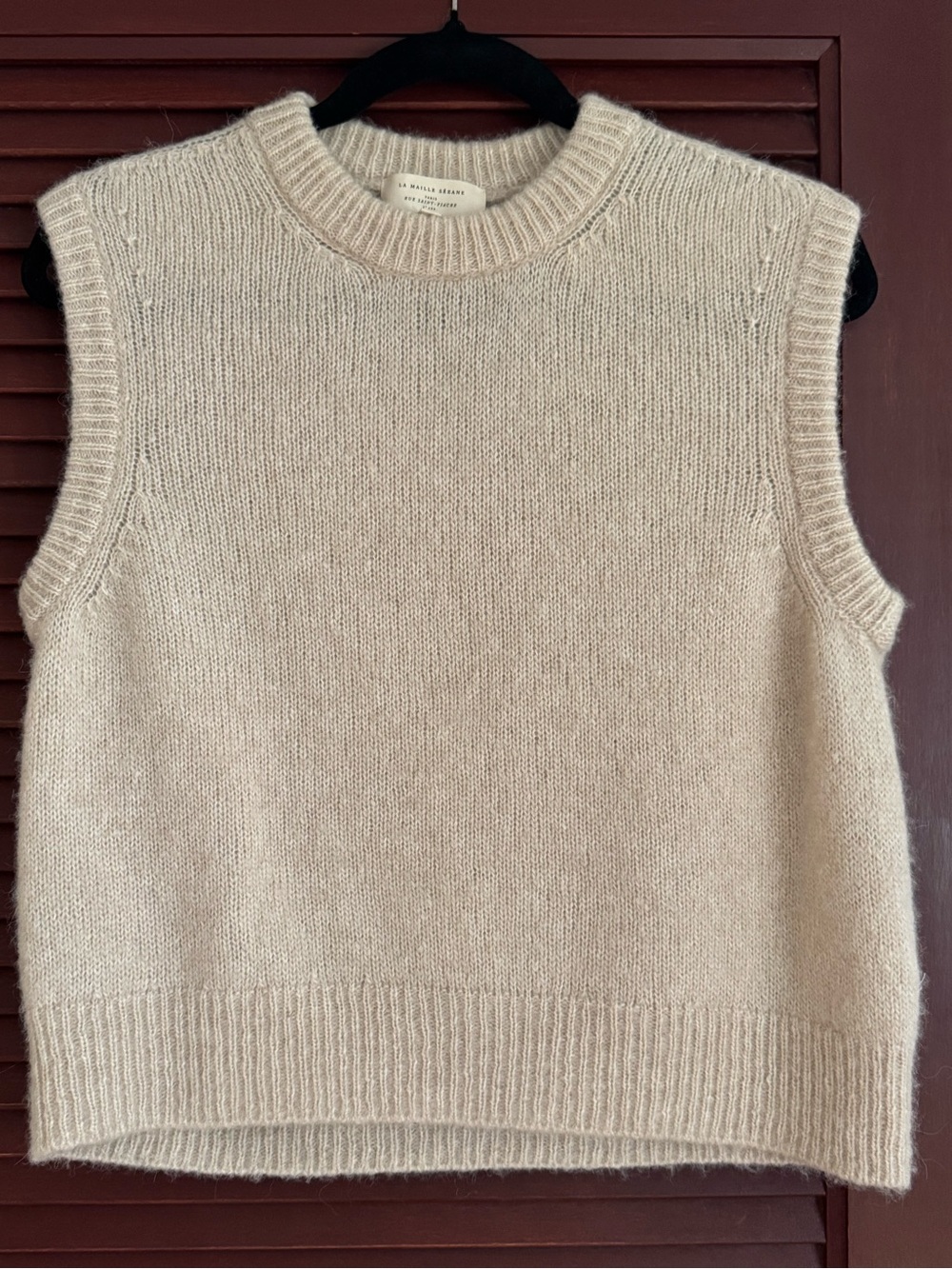 Sezane Samuel Jumper Beige Knit Sleeveless Sweater Vest - Picture 6 of 7